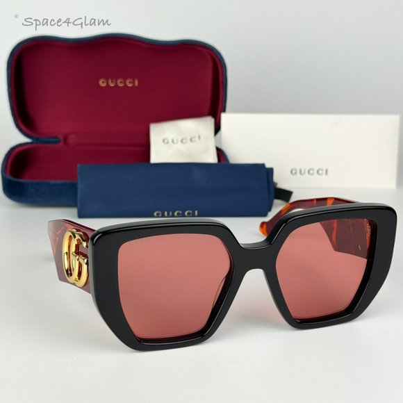 Gucci Accessories - NEW Gucci GG0956S 009 Black Havana Orange Cat Eye Unisex Sunglasses GG 0956S
